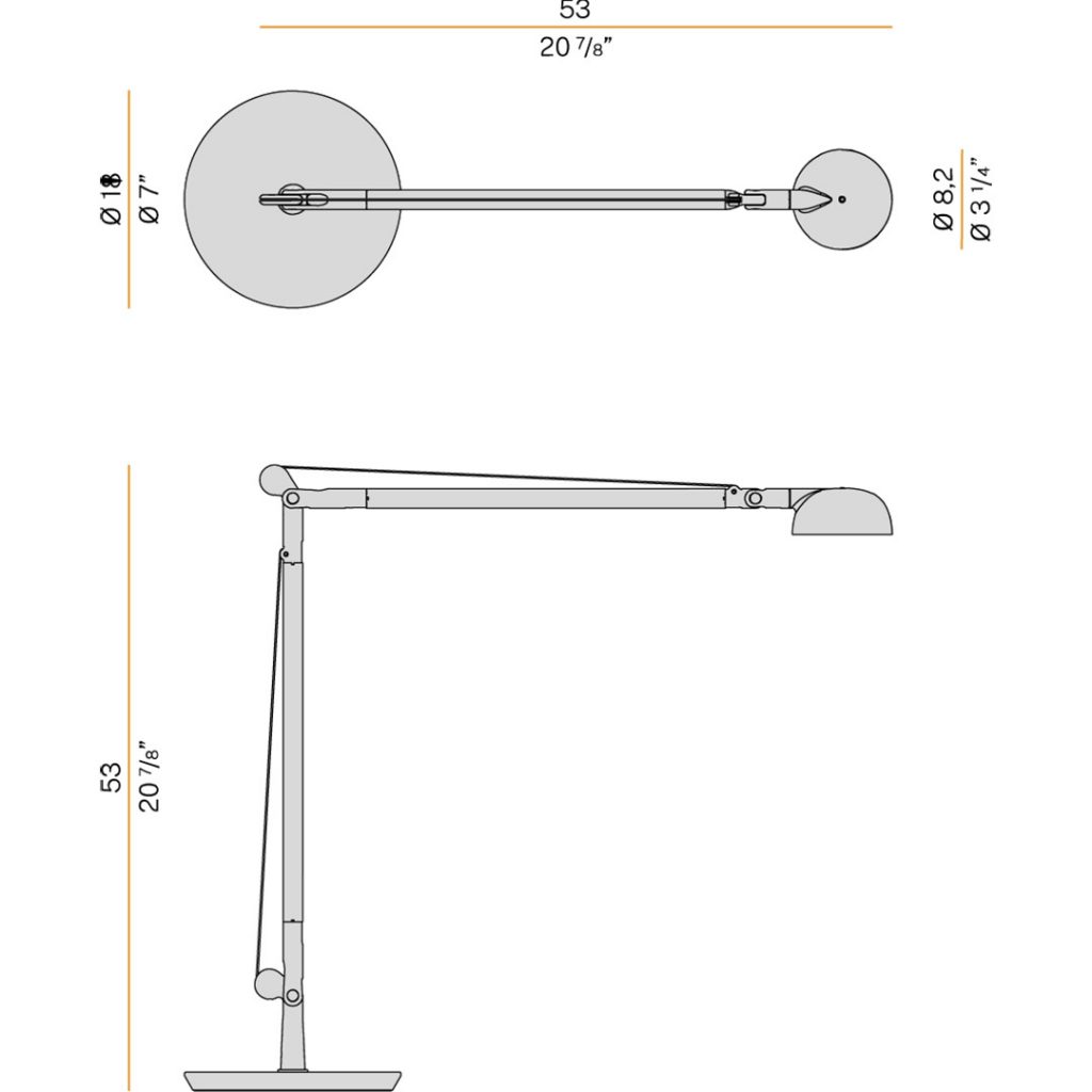 Desenho Técnico Luminária de Mesa Opuntia